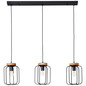 Preview: Brilliant Tosh Pendelleuchte, 3-flammig (Reihe) E27 Antik Holz Schwarz Korund FSC® 99503/66