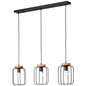 Preview: Brilliant Tosh Pendelleuchte, 3-flammig (Reihe) E27 Antik Holz Schwarz Korund FSC® 99503/66