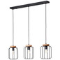 Preview: Brilliant Tosh Pendelleuchte, 3-flammig (Reihe) E27 Antik Holz Schwarz Korund FSC® 99503/66