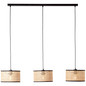 Preview: Brilliant Wiley Pendelleuchte, 3-flammig E27 Holz Hell Schwarz 99534/09