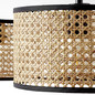 Preview: Brilliant Wiley Pendelleuchte, 3-flammig E27 Holz Hell Schwarz 99534/09