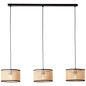 Preview: Brilliant Wiley Pendelleuchte, 3-flammig E27 Holz Hell Schwarz 99534/09