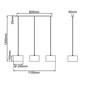 Preview: Brilliant Wiley Pendelleuchte, 3-flammig E27 Holz Hell Schwarz 99534/09