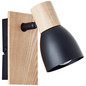 Preview: Brilliant Daintree Wandspot E14 Schwarz Natur FSC® 99710/76