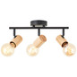 Preview: Brilliant Kerry Spotrohr, 3-flammig E27 Schwarz Natur 99715/76