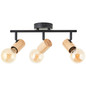 Preview: Brilliant Kerry Spotrohr, 3-flammig E27 Schwarz Natur 99715/76