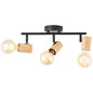 Preview: Brilliant Kerry Spotrohr, 3-flammig E27 Schwarz Natur 99715/76