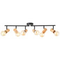 Preview: Brilliant Kerry Spotrohr, 6-flammig E27 Schwarz Natur 99716/76