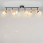 Preview: Brilliant Kerry Spotrohr, 6-flammig E27 Schwarz Natur 99716/76