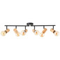 Preview: Brilliant Kerry Spotrohr, 6-flammig E27 Schwarz Natur 99716/76