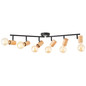 Preview: Brilliant Kerry Spotrohr, 6-flammig E27 Schwarz Natur 99716/76