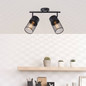 Preview: Brilliant Kamolo Spotrohr, 2-flammig E27 Schwarz Matt 99724/76