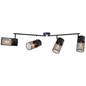 Preview: Brilliant Kamolo Spotrohr, 4-flammig E27 Schwarz Matt 99726/76