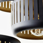 Preview: Brilliant Tyas Pendelleuchte, 3-flammig (Rondell) E27 Schwarz Gold 99801/86