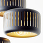 Preview: Brilliant Tyas Pendelleuchte, 3-flammig (Rondell) E27 Schwarz Gold 99801/86