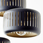 Preview: Brilliant Tyas Pendelleuchte, 3-flammig (Rondell) E27 Schwarz Gold 99801/86