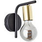 Preview: Brilliant Kerry Wandleuchte E27 Schwarz Messing 99840/72