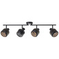 Preview: Brilliant Tyas Spotrohr, 4-flammig E14 Schwarz Gold 99945/86