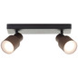 Preview: Brilliant Cadiz LED Spotbalken, 2-flammig GU10 10W/5W Warmweiß Schwarz Matt Bronze Gebürstet G01413/76