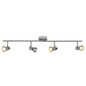 Preview: Brilliant Sanny LED Spotrohr, 4-flammig, drehbar GU10 7W/3W Warmweiß Eisen Chrom G15432/77