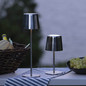 Preview: Brilliant Xaana LED Außentischleuchte 37cm 4W IP44 Satiniertes Nickel Alu Gebürstet USB G40939/68