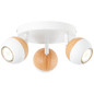 Preview: Brilliant Scan LED Spotrondell, 3-flammig GU10 3W/3W Warmweiß Weiß Holz Hell G59434/75