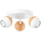 Preview: Brilliant Scan LED Spotrondell, 3-flammig GU10 3W/3W Warmweiß Weiß Holz Hell G59434/75