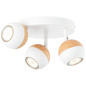 Preview: Brilliant Scan LED Spotrondell, 3-flammig GU10 3W/3W Warmweiß Weiß Holz Hell G59434/75