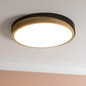Preview: Brilliant Baarlo LED Deckenleuchte 35cm 24W Warmweiß Matt Schwarz Holz FSC® G80845/76
