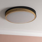 Preview: Brilliant Baarlo LED Deckenleuchte 35cm 24W Warmweiß Matt Schwarz Holz FSC® G80845/76