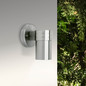 Preview: Brilliant Hanni LED Außenwandleuchte, 1-flammig GU10 35W/3W Warmweiß IP44 Edelstahl G96229/82