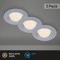 Preview: Briloner CARRO LED Einbauleuchten IP44 3-fach 3W Chrom-Matt IP44 Warmweiss