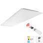 Preview: e2 LED Anbaupanel, Deckenleuchte Alva 36W CCT warm-/neutral-/tageslichtweiss 3000K/4000K/6500K Fernbedienung Weiß Stahl 119,5x29,5cm