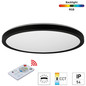 Preview: e2 LED Anbaupanel, Deckenleuchte Twice R420 24W CCT warm-/tageslichtweiss 3000-6000K dimmbar RGB IP54 Schwarz Ø42cm