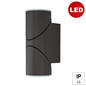 Preview: e2 LED Außenwandleuchte Felis up&down 12W neutralweiss 4000K IP65 Anthrazit Aluminium 16,5x8cm