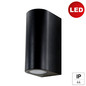 Preview: e2 Außenwandleuchte Atika up&down 2-flammig GU10 IP44 Schwarz 16x9cm