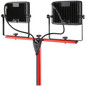 Preview: e2 LED Baustellenstrahler, Fluter mit Stativ 2x 50W tageslichtweiss 6000K IP65 Rot Aluminium 172x87cm