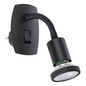 Preview: Eglo LED Steckdosenspot Parrini GU10 4,5W warmweiss 3000K Schwarz Stahl 10x7cm 300913