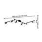 Preview: Eglo 32433 BUZZ-LED LED GU10 6-fach Spotleuchte 6x2,8W 1050x65mm Schwarz
