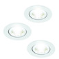Preview: Eglo LED Einbauspot Saliceto 3-flammig dimmbar 3x 6,4W neutralweiss 4000K Weiss Aluminium Ø9cm 33391