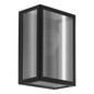 Preview: Eglo Außen-Wandleuchte Alamonte Smoke E27 IP44 Schwarz Schwarz-transparent Stahl verzinkt Glas bedampft 26x17cm 33627