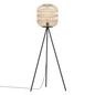 Preview: Eglo Stehleuchte Bordesley E27 Schwarz Natur Stahl Holz 139cm 43219