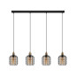 Preview: Eglo 43528 CHISLE E27 4-fach Hängeleuchte 1300x165mm Schwarz Brüniert Amber