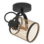 Preview: Eglo Wand-/Deckenleuchte Dellow E27 Schwarz Messing Stahl 20x18cm 43531