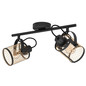 Preview: Eglo Spot Dellow 2-flammig E27 Schwarz Messing Stahl 47,5x21cm 43532