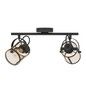 Preview: Eglo Spot Dellow 2-flammig E27 Schwarz Messing Stahl 47,5x21cm 43532