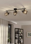 Preview: Eglo Spot Dellow 3-flammig E27 Schwarz Messing Stahl 83x21cm 43533