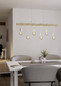 Preview: Eglo Pendelleuchte Townshend 6-flammig E27 Weiss Braun Stahl Holz 100x10cm 43705