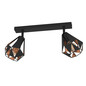 Preview: Eglo Deckenstrahler Carlton 7 2-flammig E27 Schwarz Kupferfarben-antik Stahl 42x25,5cm 43716