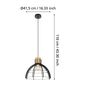 Preview: Eglo 43769 STILLINGTON E27 Hängeleuchte Ø415mm Schwarz Braun